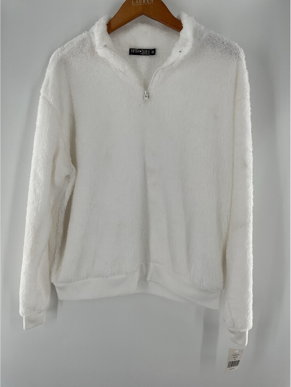 Fifth Sun Extra Large Women’s Fleece Sweatshirt NWT White 099